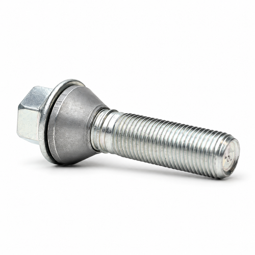 H&R 14254308 43mm Wheel Bolt, M14x1.25 Tapered Movable Seat Silver