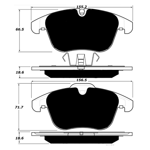 Porterfield Enterprises VP-061464 Porterfield R4-S Front Brake Pads, S60/V60 T5, S80, V70/XC70 FWD