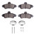 DFC 5000 Advanced Low-Metallic Rear Brake Pads and Hardware Kit, Ford Contour 1995-2000