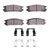 DFC 5000 Advanced Ceramic Rear Brake Pads and Hardware Kit, Subaru Legacy 1990-1994