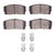 DFC 5000 Advanced Semi-Metallic Front Brake Pads and Hardware Kit, Daihatsu Charade 1988-1992