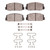DFC 5000 Advanced Semi-Metallic Front Brake Pads and Hardware Kit, Subaru Star 1972-1981