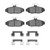 DFC 4000 HybriDynamic Rear Brake Pads and Hardware Kit, Ford Taurus (Excl SHO) 1986-1993