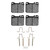 DFC 5000 Advanced Low-Metallic Front Brake Pads and Hardware Kit, Mercedes-Benz 280CE 1973-1979