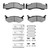 DFC 5000 Advanced Semi-Metallic Front Brake Pads and Hardware Kit, Chrysler Town & Country 1973-1997