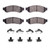 DFC 5000 Advanced Semi-Metallic Rear Brake Pads and Hardware Kit, Ford F-350 Super Duty 2WD 2005-2010