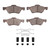 DFC 5000 Advanced Ceramic Front Brake Pads and Hardware Kit, Ford Escape 2009-2012