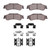 DFC 5000 Advanced Ceramic Rear Brake Pads and Hardware Kit, Chevrolet S10 1997-2005