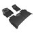 3D MAXpider Kagu 1st & 2nd Row Black Floor Mat Set, Chevrolet Silverado Crew Cab Bucket Seats 2019-2024