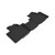 3D MAXpider Kagu 2nd Row Black Floor Mat Set, Toyota Highlander 2020-2023