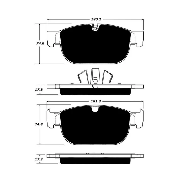 Porterfield AP1865 R4-S Front Brake Pad, 345mm/366mm Rotor, Volvo S60/V60, S90/V90, XC60/XC90, XC40/C40