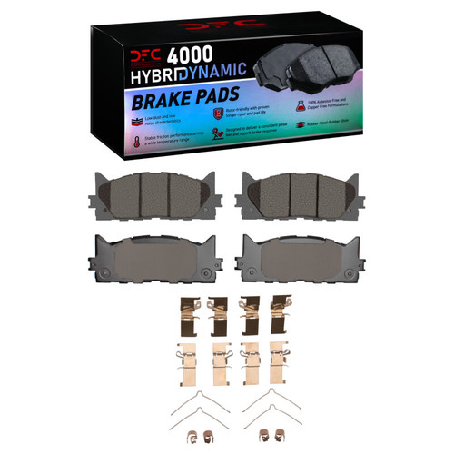 DFC 4000 HybriDynamic Front Brake Pads and Hardware Kit, Toyota Camry ...