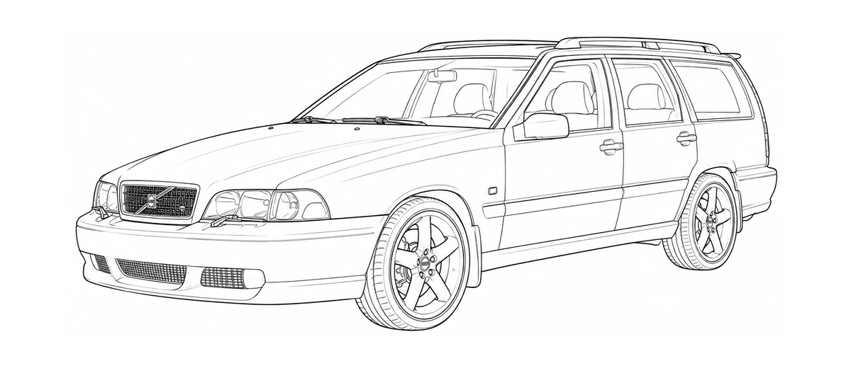1998-2000 Volvo V70 P80 line drawing