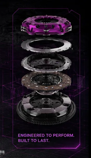 Exploded XClutch multi-disc clutch system