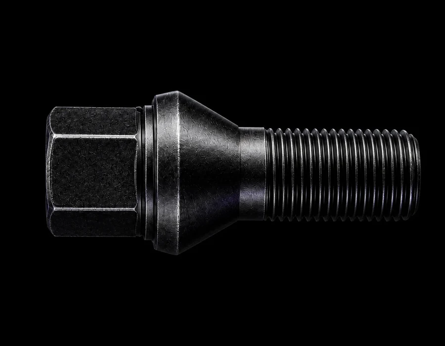 Close-up of an H&R conical wheel bolt seat profile