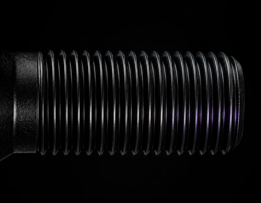 Close-up of precision H&R wheel bolt threads