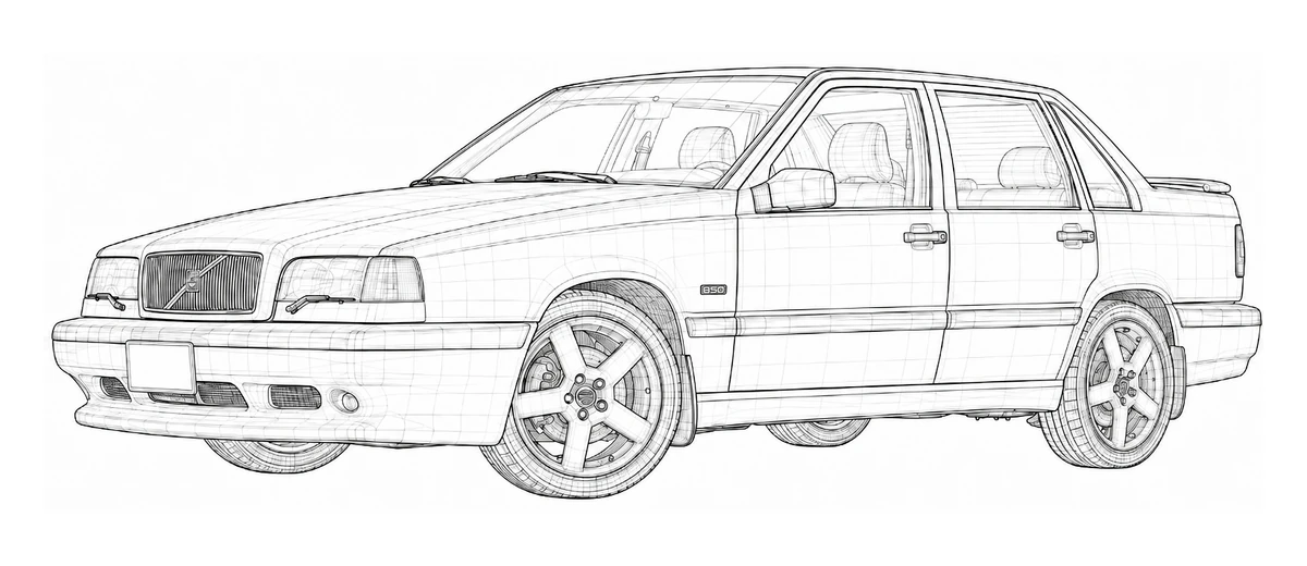 1993-1997 Volvo 850 P80 line drawing