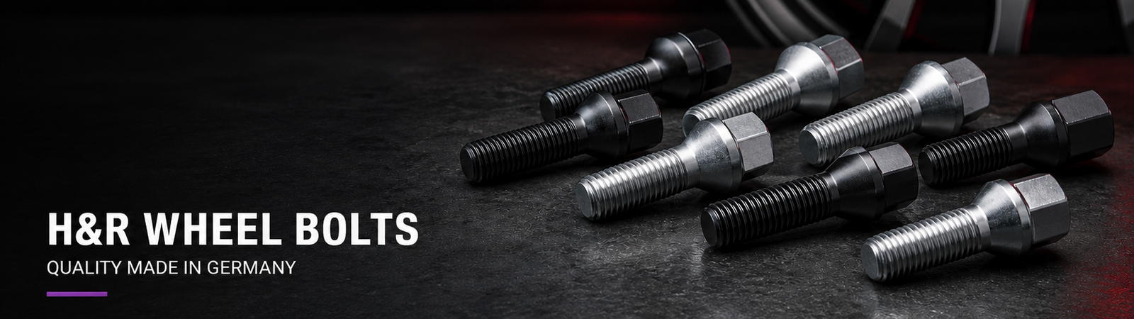 H&R black and silver wheel bolts