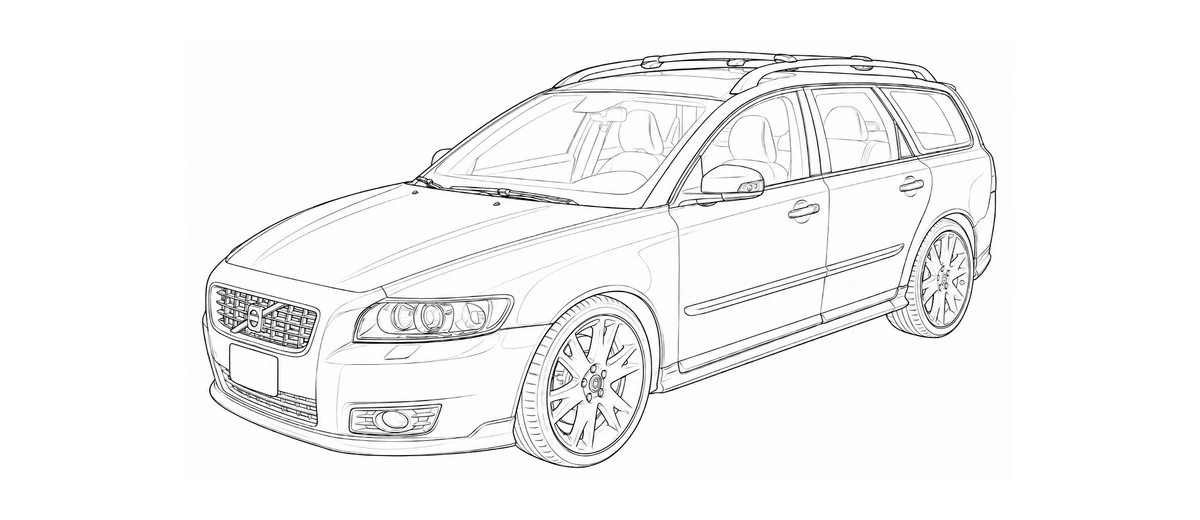 2005-2012 Volvo V50 P1 line drawing