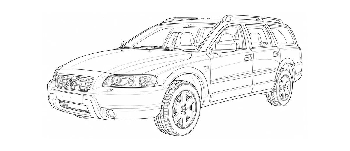 2002-2007 Volvo XC70 P2 line drawing