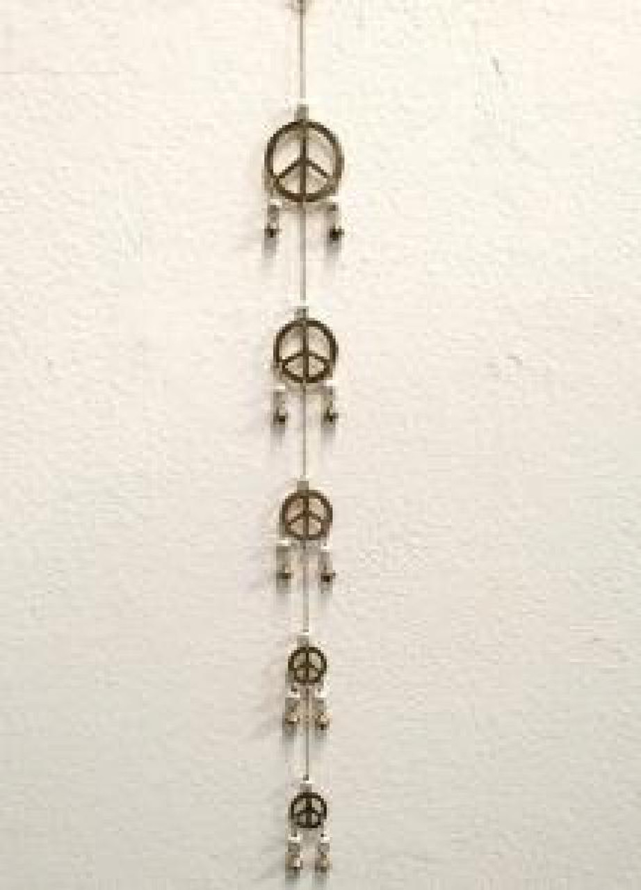 Peace Windchime w/ Beads 32"L