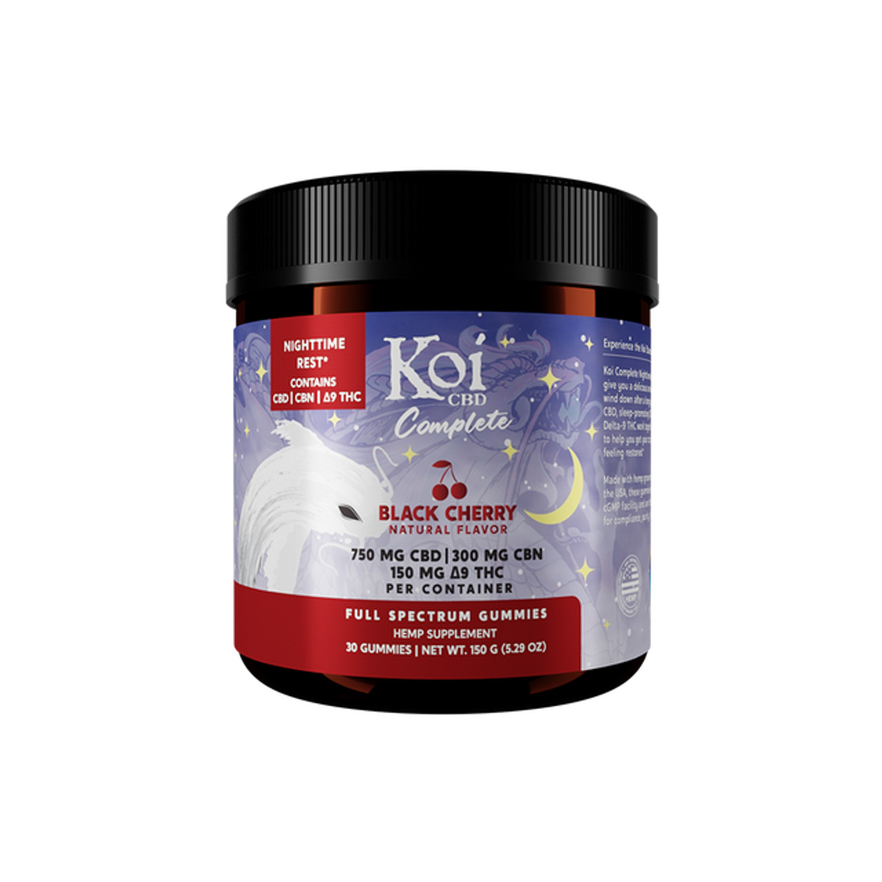 Koi Complete Gummies CBD + D9 + CBN Nighttime Rest - Happy