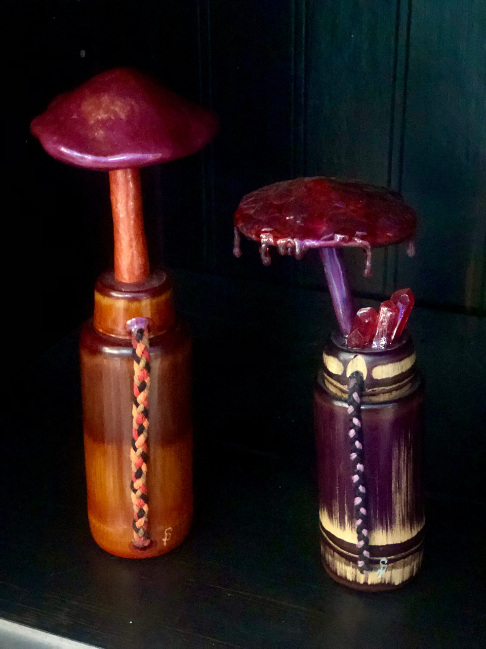 bamboo mushroom stash jars handmade