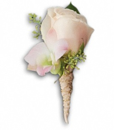 Classic white rose boutonniere