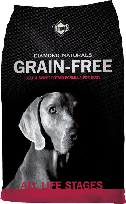 Dogs don’t need grains to be healthy. A protein-based diet free of grains most closely mimics a dog’s ancestral diet. That’s why the first ingredient in this Diamond Naturals Grain-Free formula is real meat for superior taste and nutrition. Sweet potatoes provide complex carbohydrates for all-day energy, while vegetables and fruits add powerful antioxidants for optimal health and vitality.