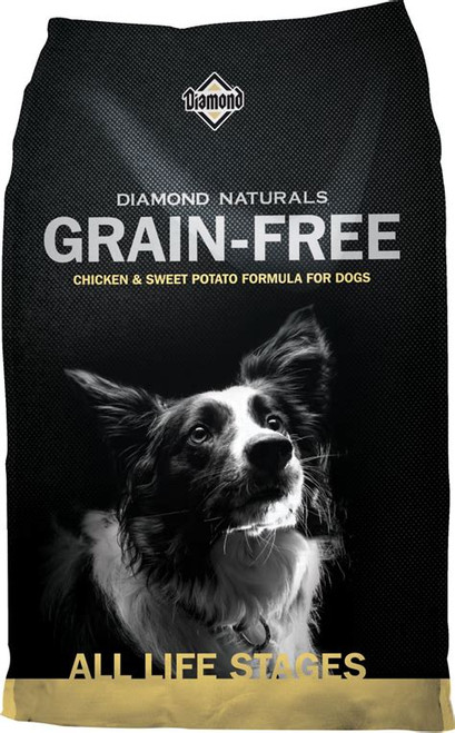 Dogs don’t need grains to be healthy. A protein-based diet free of grains most closely mimics a dog’s ancestral diet. That’s why the first ingredient in this Diamond Naturals Grain-Free formula is real meat for superior taste and nutrition. Sweet potatoes provide complex carbohydrates for all-day energy, while vegetables and fruits add powerful antioxidants for optimal health and vitality.