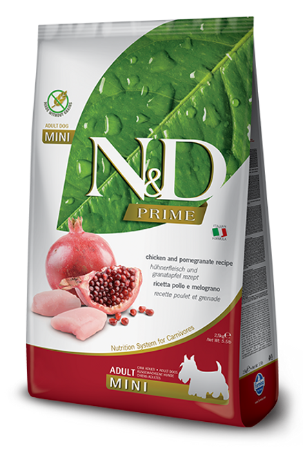 N&D Chicken and pomegranate recipe is formulated to meet the nutritional levels established by the AAFCO Dog Food Nutrient Profiles for maintenance.