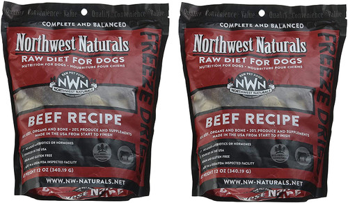 Northwest Naturals Freeze-Dried Raw Nugget Dog Food, 12-Ounce Bags, Beef Recipe