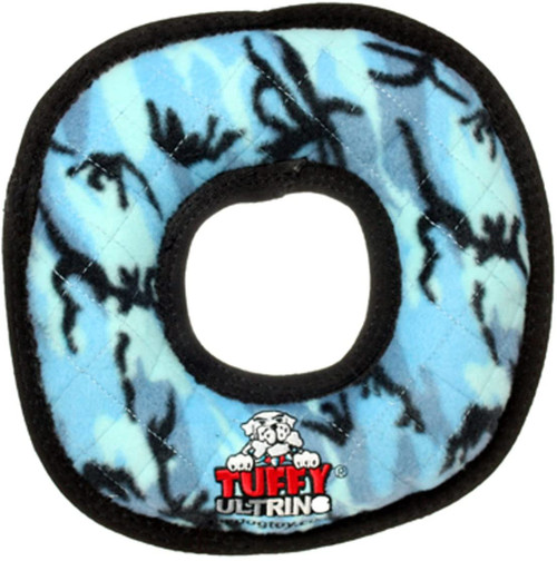 TUFFY - World's Tuffest Soft Dog Toy - Ultimate Ring -Squeakers - Multiple Layers. Made Durable, 
Strong & Tough. Interactive Play
Size:Regular
Color:Camo Blue