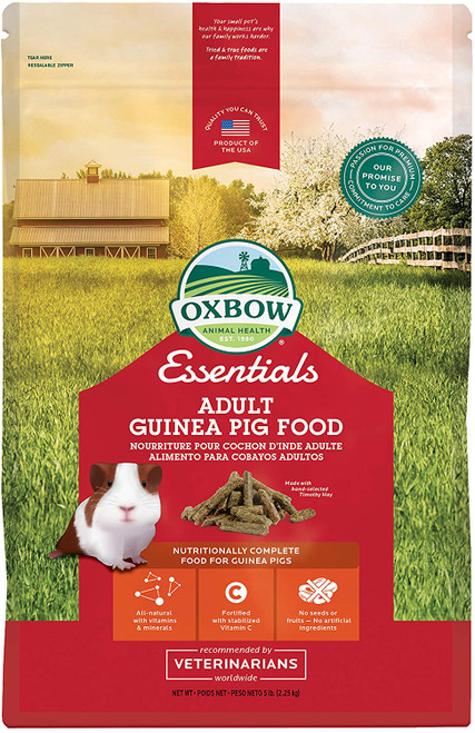 Oxbow Animal Health Cavy Cuisine Adult Guinea Pig Fortified Small Animal Feeds, 5-Pound