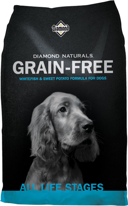 Dogs don’t need grains to be healthy. A protein-based diet free of grains most closely mimics a dog’s ancestral diet. That’s why the first ingredient in this Diamond Naturals Grain-Free formula is real meat for superior taste and nutrition. Sweet potatoes provide complex carbohydrates for all-day energy, while vegetables and fruits add powerful antioxidants for optimal health and vitality.