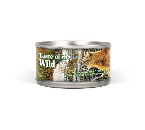A great-tasting complement to the Rocky Mountain Feline dry formula, or a stand-alone diet for your special cat. The combination of animal proteins will provide your cat with ideal protein nutrition for a lean body and optimal amino acid nutrition. Veterinarians recommend feeding wet food as part of your cat’s diet to lower carbohydrate intake and to increase water intake, both important features in feline nutrition. Satisfy your cat’s nutritional needs by feeding Rocky Mountain Feline Formula in Gravy.