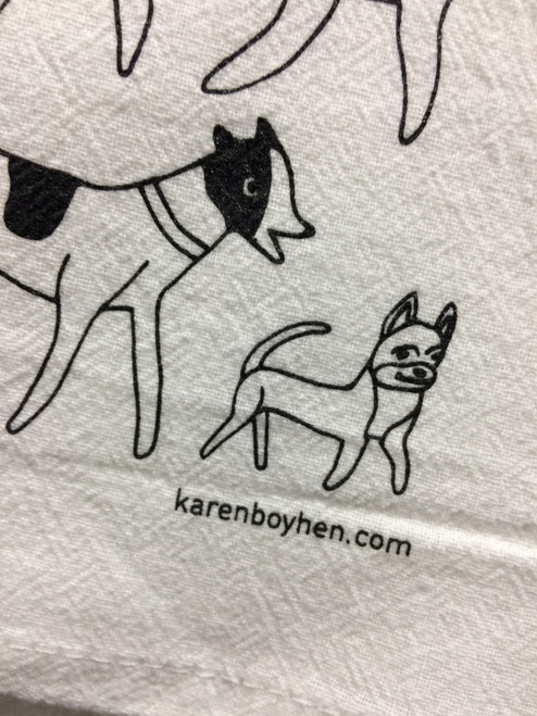 Tea Towel Karen Boyhen Dogs