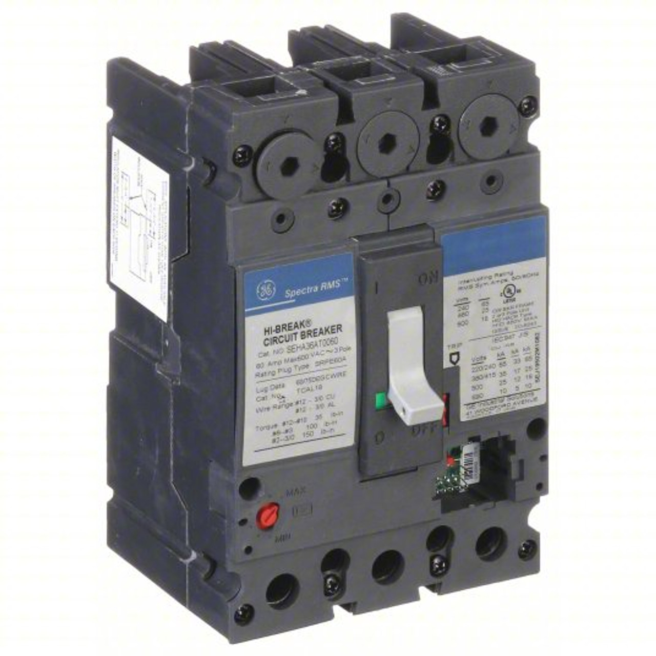 G.E. SEDA36AT0060 3 POLE 60 AMP SPECTRA RMS CIRCUIT BREAKER