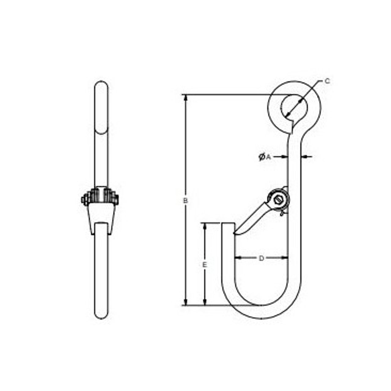 Alloy Steel J-Hooks, Eye Style B