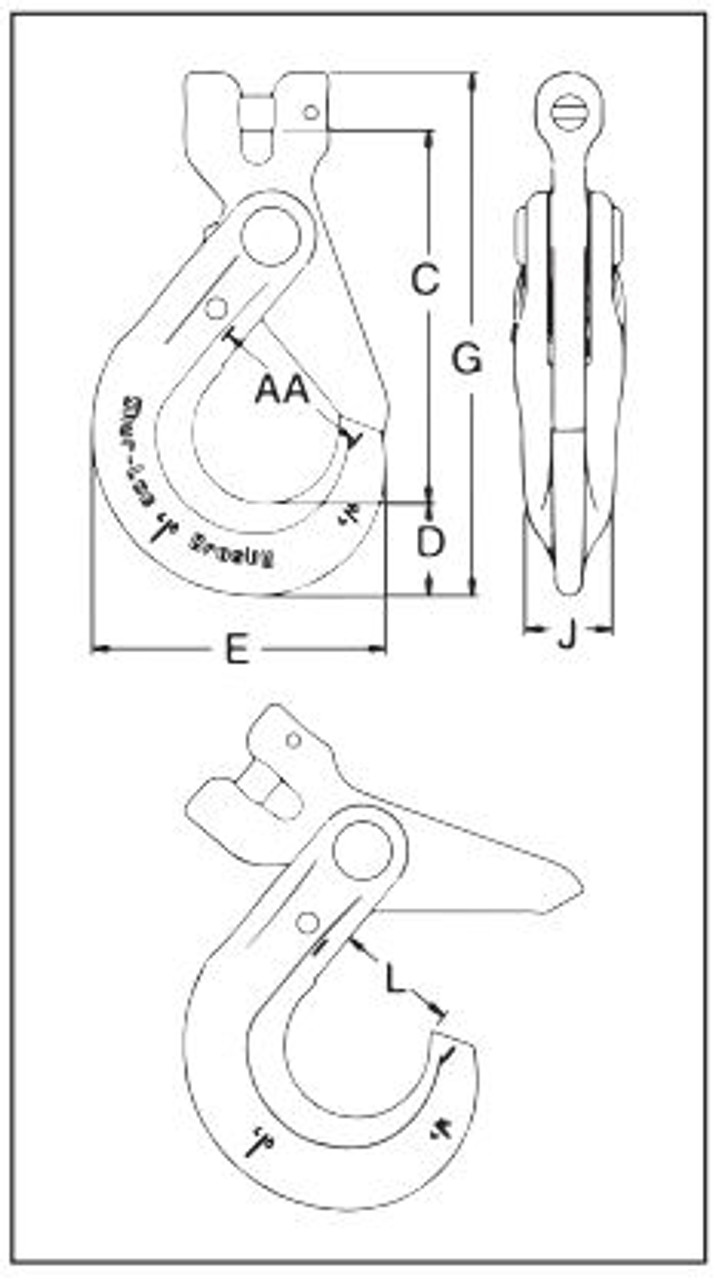 Crosby 5/8 S-13326 Shur-Loc Grade 100 Self-Closing Swivel Hook