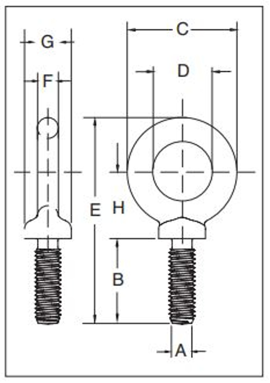 Crosby 5/8 x 1-3/4 S-279 Machinery Eye Bolt - 5200 lbs WLL - #9900226