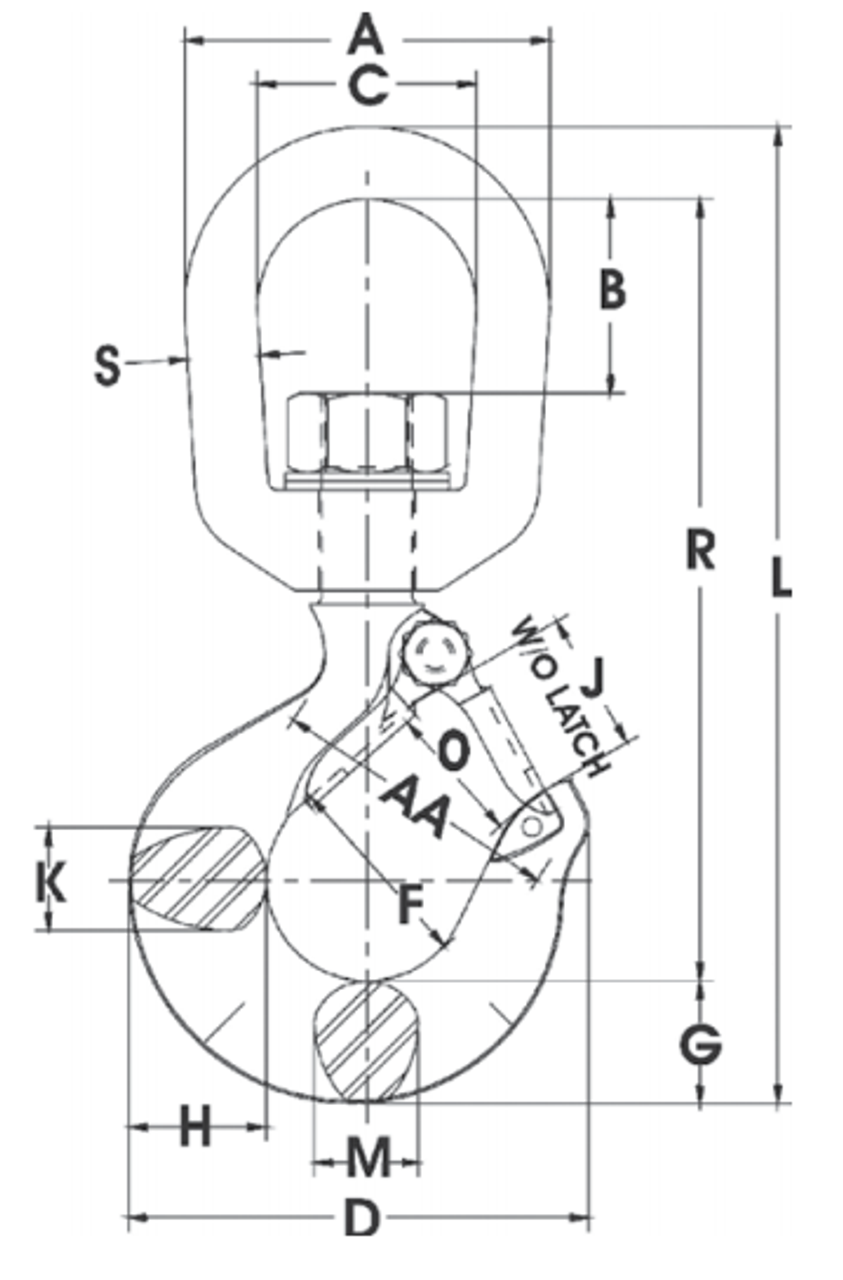 322A Forged Swivel Hook With Latch