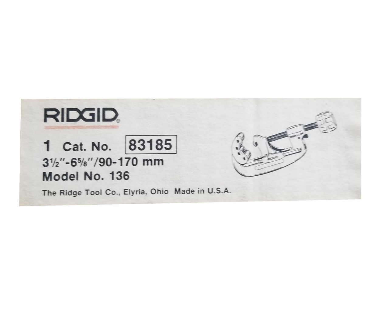 Ridgid® No. 136 Pipe Cutter - 3-1/2" to 6-5/8" O.D. Steel/SS