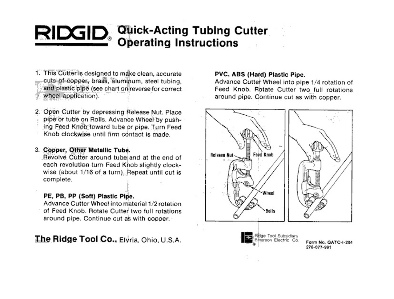 Ridgid® No. 136 Pipe Cutter - 3-1/2" to 6-5/8" O.D. Steel/SS