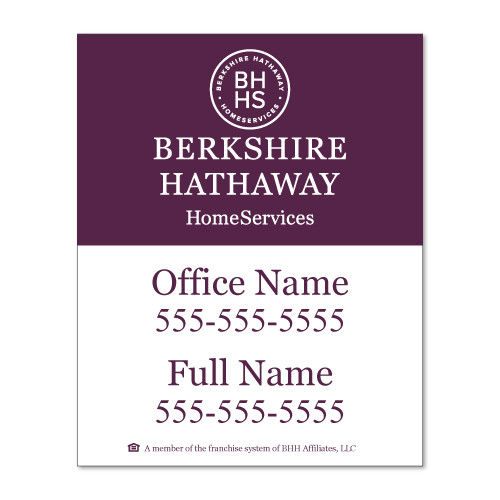 Berkshire Hathaway 30x24 Listing Panel - Double Sided