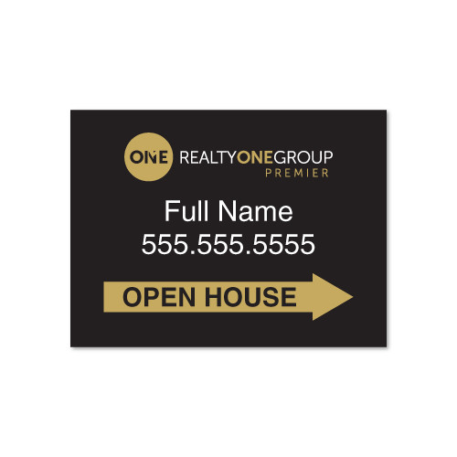 Realty One Group 18x24 Open House Directional - Double-Sided For RoundRod OR Set for A-Frame