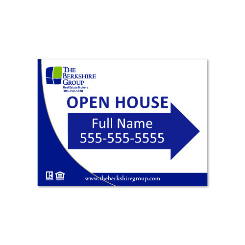 Berkshire Group 18x24 Open House Directional - Double-Sided For RoundRod OR Set for A-Frame