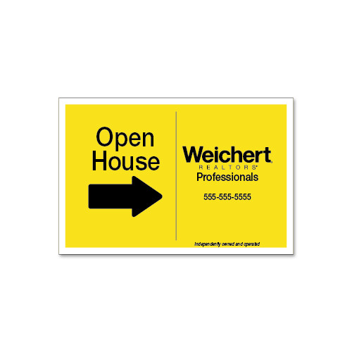 Weichert 12x18 Open House Directional - Corrugated Plastic Double Sided