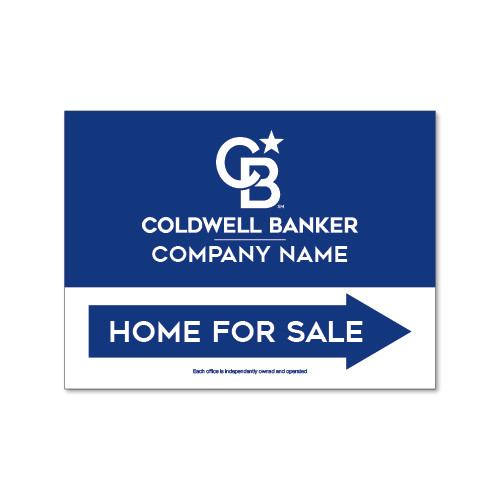 Coldwell Banker 18x24 Home For Sale Directional 2-Tone Office  Double-Sided For RoundRod OR Set for A-Frame