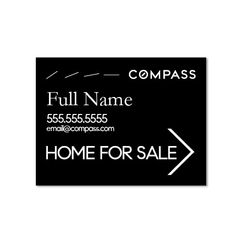 Compass 18x24 Home For Sale Double-Sided For RoundRod OR Set for A-Frame